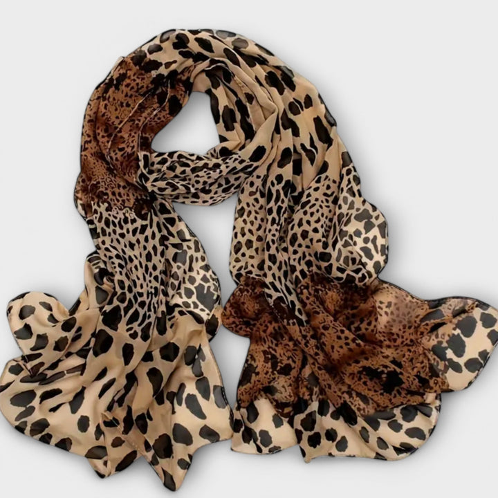 Ruby | Bohemian leopard print chiffon scarf