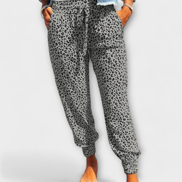Harper | Wide leg pants with leopard print