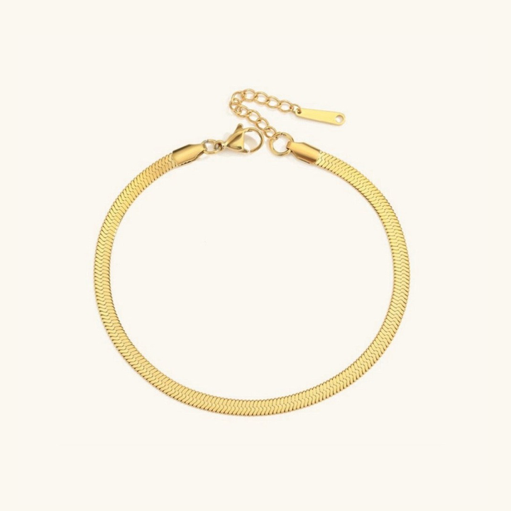 Nanna - Gold Herringbone Anklet