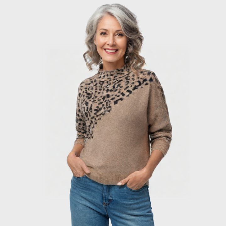 Erin | Sweater with leopard print pattern