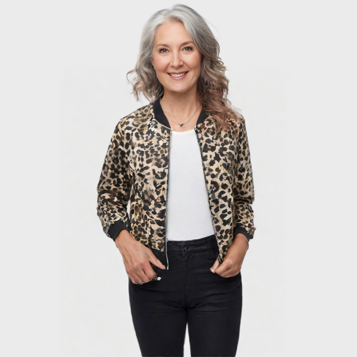 Jessica | Veste zippée à imprimé léopard