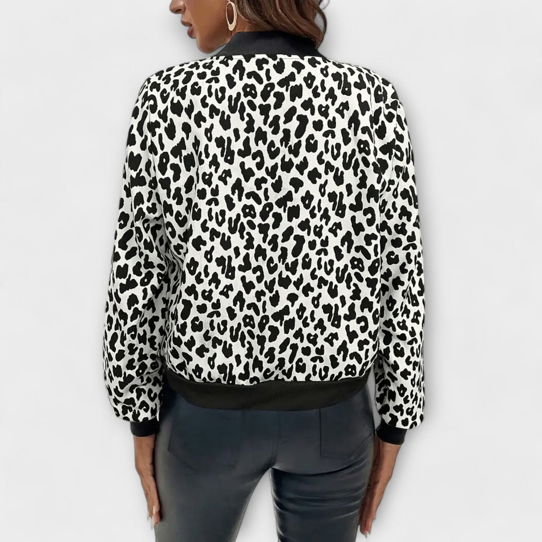 Jessica | Veste zippée à imprimé léopard