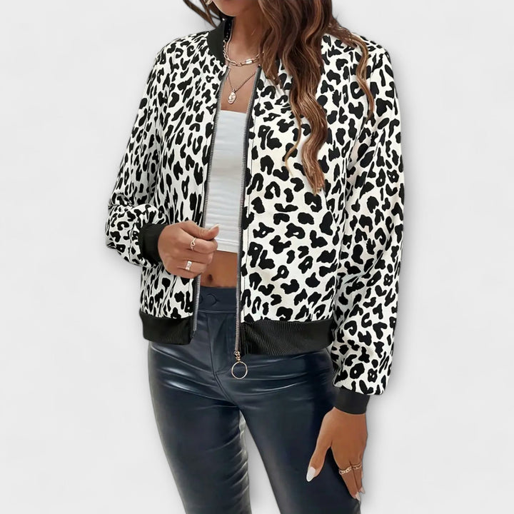 Jessica | Veste zippée à imprimé léopard