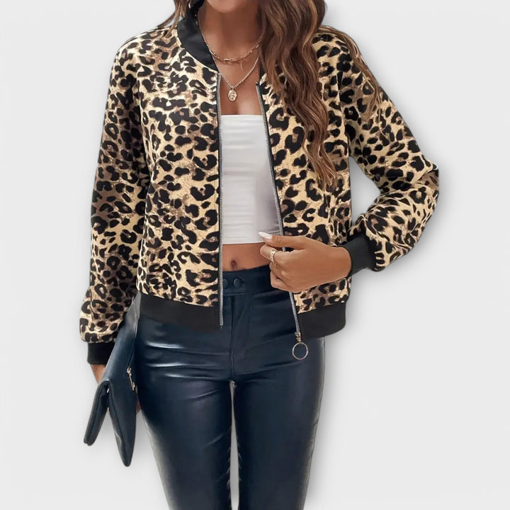 Jessica | Veste zippée à imprimé léopard